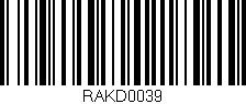 Código de barras (EAN, GTIN, SKU, ISBN): 'RAKD0039'