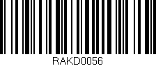 Código de barras (EAN, GTIN, SKU, ISBN): 'RAKD0056'