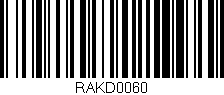 Código de barras (EAN, GTIN, SKU, ISBN): 'RAKD0060'