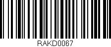Código de barras (EAN, GTIN, SKU, ISBN): 'RAKD0067'