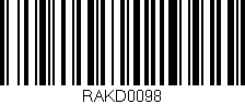 Código de barras (EAN, GTIN, SKU, ISBN): 'RAKD0098'