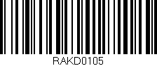 Código de barras (EAN, GTIN, SKU, ISBN): 'RAKD0105'