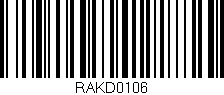 Código de barras (EAN, GTIN, SKU, ISBN): 'RAKD0106'