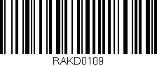 Código de barras (EAN, GTIN, SKU, ISBN): 'RAKD0109'