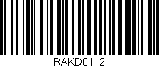 Código de barras (EAN, GTIN, SKU, ISBN): 'RAKD0112'