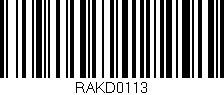 Código de barras (EAN, GTIN, SKU, ISBN): 'RAKD0113'