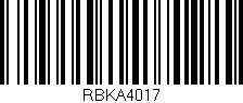 Código de barras (EAN, GTIN, SKU, ISBN): 'RBKA4017'