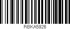 Código de barras (EAN, GTIN, SKU, ISBN): 'RBKA5926'