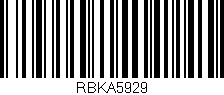 Código de barras (EAN, GTIN, SKU, ISBN): 'RBKA5929'