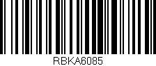 Código de barras (EAN, GTIN, SKU, ISBN): 'RBKA6085'