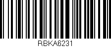 Código de barras (EAN, GTIN, SKU, ISBN): 'RBKA6231'