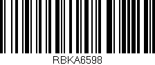 Código de barras (EAN, GTIN, SKU, ISBN): 'RBKA6598'