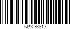 Código de barras (EAN, GTIN, SKU, ISBN): 'RBKA6617'