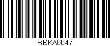 Código de barras (EAN, GTIN, SKU, ISBN): 'RBKA6647'