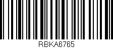 Código de barras (EAN, GTIN, SKU, ISBN): 'RBKA6765'