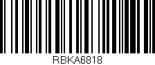 Código de barras (EAN, GTIN, SKU, ISBN): 'RBKA6818'