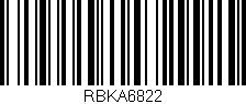 Código de barras (EAN, GTIN, SKU, ISBN): 'RBKA6822'