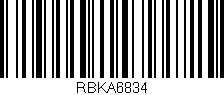 Código de barras (EAN, GTIN, SKU, ISBN): 'RBKA6834'