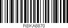 Código de barras (EAN, GTIN, SKU, ISBN): 'RBKA6870'