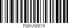 Código de barras (EAN, GTIN, SKU, ISBN): 'RBKA6874'