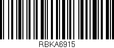 Código de barras (EAN, GTIN, SKU, ISBN): 'RBKA6915'