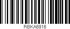 Código de barras (EAN, GTIN, SKU, ISBN): 'RBKA6916'