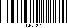 Código de barras (EAN, GTIN, SKU, ISBN): 'RBKA6919'