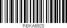 Código de barras (EAN, GTIN, SKU, ISBN): 'RBKA6920'