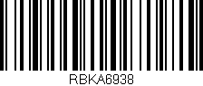 Código de barras (EAN, GTIN, SKU, ISBN): 'RBKA6938'