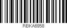 Código de barras (EAN, GTIN, SKU, ISBN): 'RBKA6958'