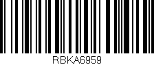 Código de barras (EAN, GTIN, SKU, ISBN): 'RBKA6959'