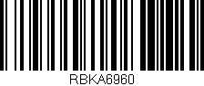 Código de barras (EAN, GTIN, SKU, ISBN): 'RBKA6960'