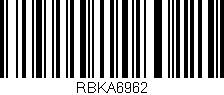 Código de barras (EAN, GTIN, SKU, ISBN): 'RBKA6962'