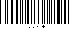 Código de barras (EAN, GTIN, SKU, ISBN): 'RBKA6965'