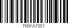 Código de barras (EAN, GTIN, SKU, ISBN): 'RBKA7001'