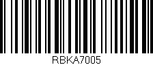 Código de barras (EAN, GTIN, SKU, ISBN): 'RBKA7005'