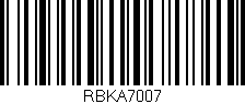 Código de barras (EAN, GTIN, SKU, ISBN): 'RBKA7007'