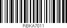 Código de barras (EAN, GTIN, SKU, ISBN): 'RBKA7011'