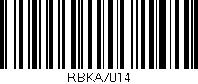 Código de barras (EAN, GTIN, SKU, ISBN): 'RBKA7014'