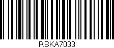 Código de barras (EAN, GTIN, SKU, ISBN): 'RBKA7033'