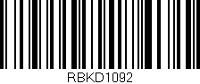 Código de barras (EAN, GTIN, SKU, ISBN): 'RBKD1092'