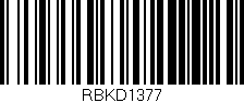 Código de barras (EAN, GTIN, SKU, ISBN): 'RBKD1377'