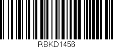 Código de barras (EAN, GTIN, SKU, ISBN): 'RBKD1456'