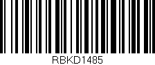 Código de barras (EAN, GTIN, SKU, ISBN): 'RBKD1485'