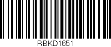 Código de barras (EAN, GTIN, SKU, ISBN): 'RBKD1651'