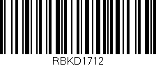 Código de barras (EAN, GTIN, SKU, ISBN): 'RBKD1712'