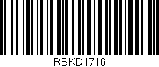 Código de barras (EAN, GTIN, SKU, ISBN): 'RBKD1716'