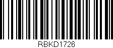 Código de barras (EAN, GTIN, SKU, ISBN): 'RBKD1726'