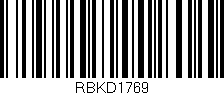 Código de barras (EAN, GTIN, SKU, ISBN): 'RBKD1769'