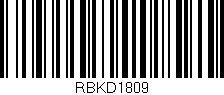 Código de barras (EAN, GTIN, SKU, ISBN): 'RBKD1809'